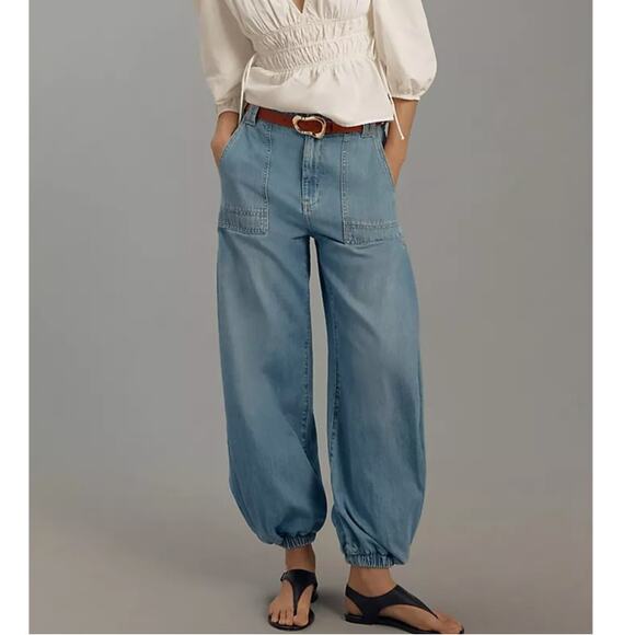 ANTHROPOLOGIE x PILCRO Wharfside High Rise Jogger Jeans Sz 31 {M48} - Picture 2 of 9